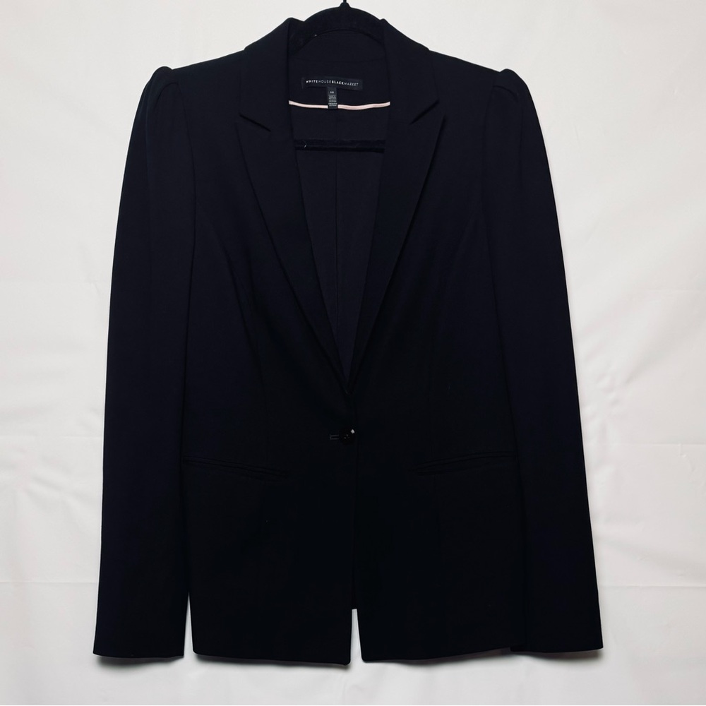 White House Black Market Black Tailored Single-Button Women Blazer Sz 10